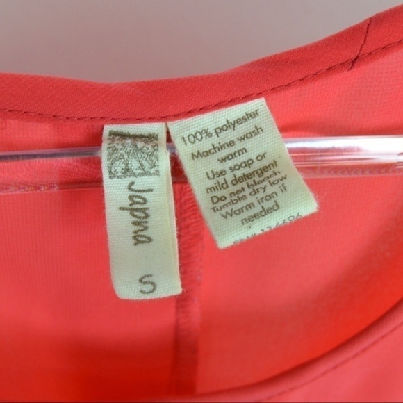 Semi Sheer Button Back Lightweight Coral Blouse, Size Small - Picture 4 of 5